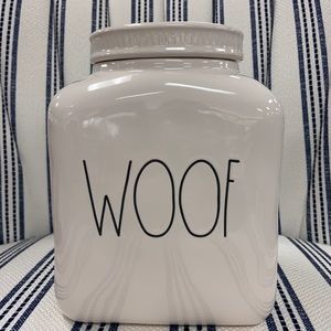 RAE DUNN “WOOF” Dog Treat Big Jar Canister